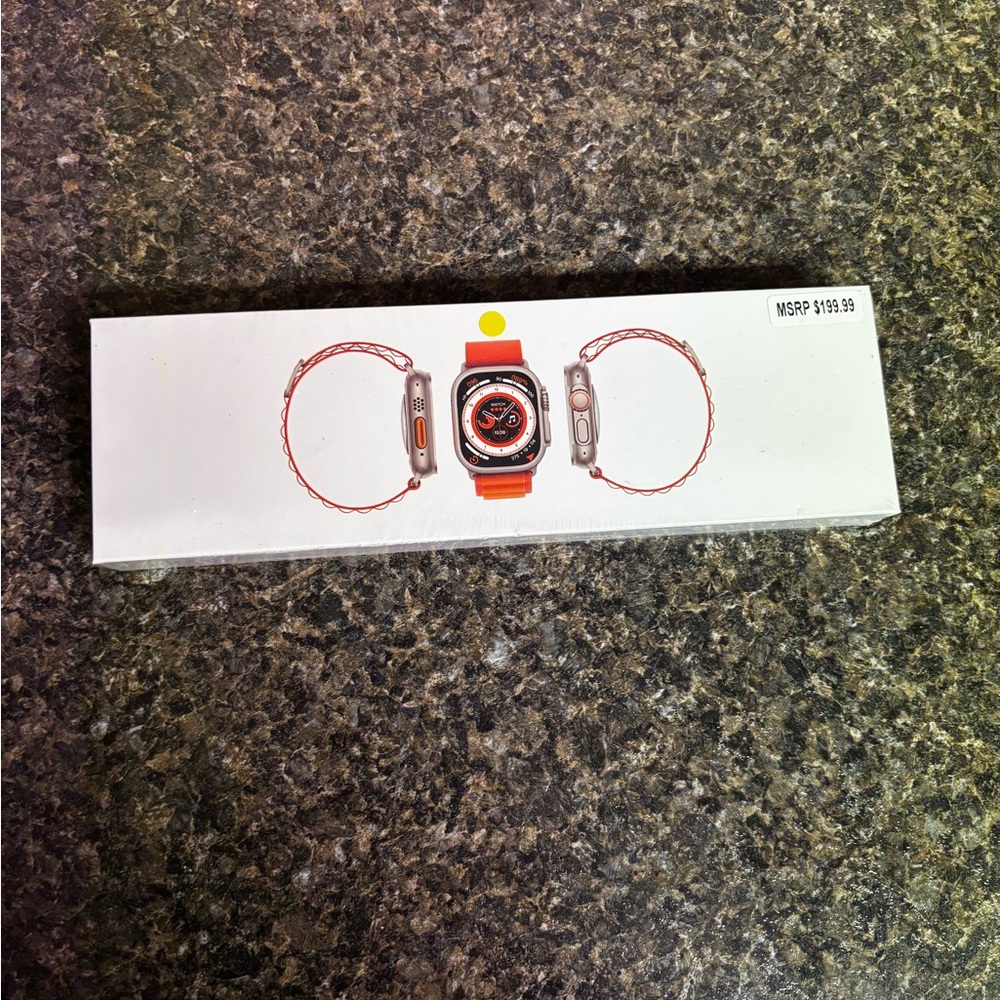 Smartwatch with i believe  yellow band.